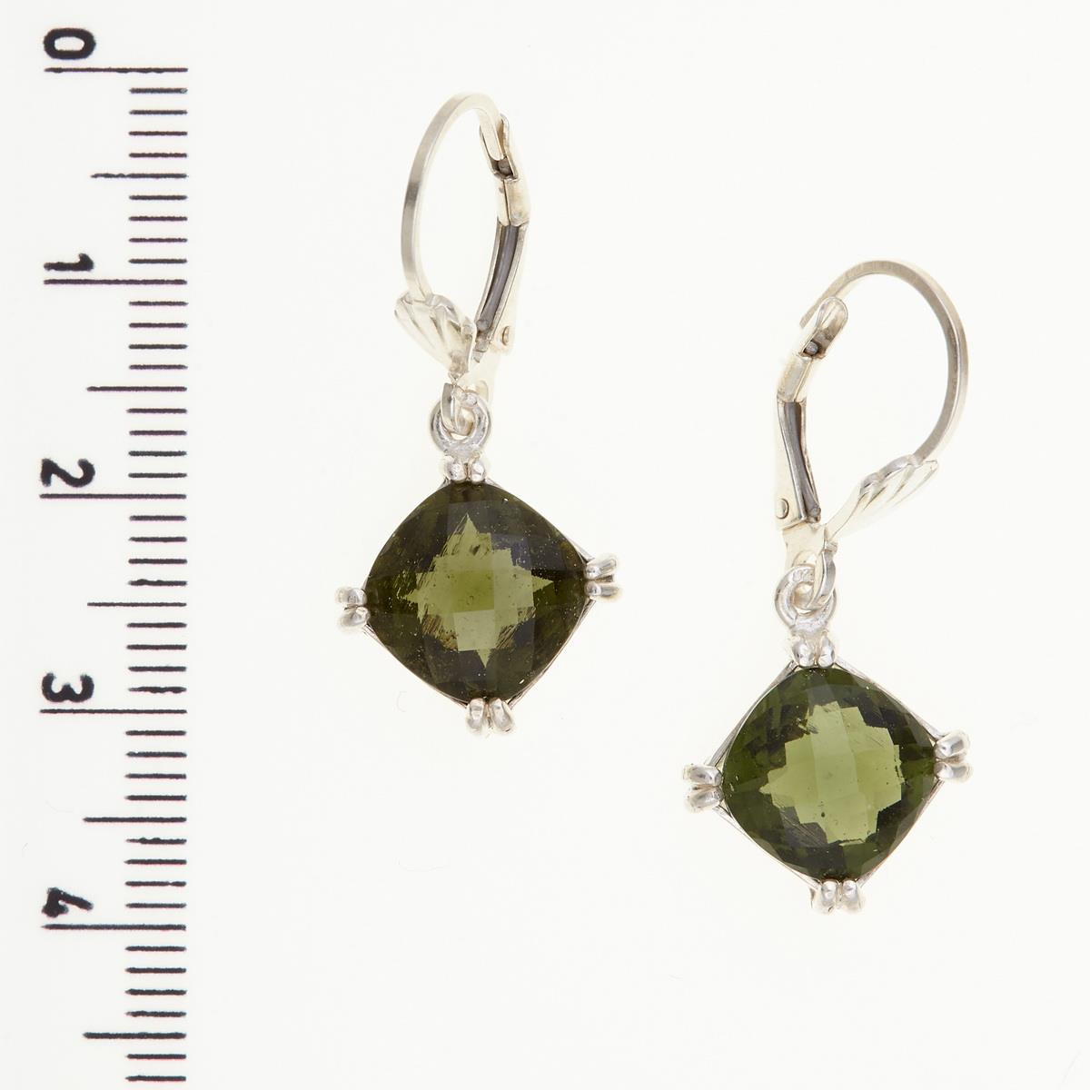 Silver earrings with moldavites 271