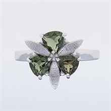 Anello in argento con Moldaviti 286