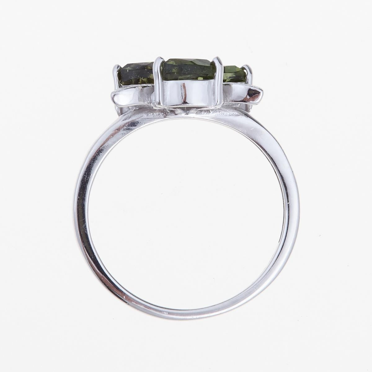 Silver ring with moldavites 286