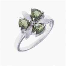 Anello in argento con Moldaviti 286