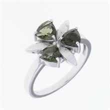 Anello in argento con Moldaviti 286