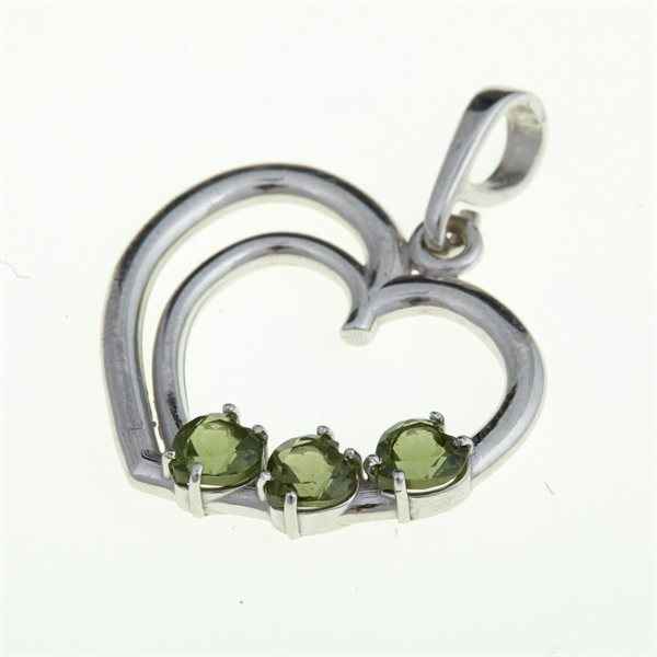 Ciondolo in argento con Moldaviti – heart 308