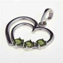 Ciondolo in argento con Moldaviti – heart 308