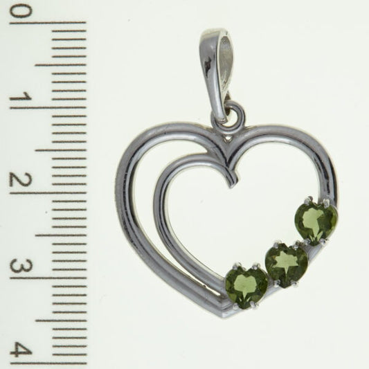 Pendente in argento con moldaviti – cuore 308