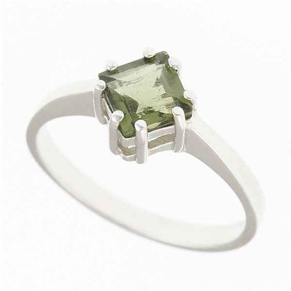 Anello Argento con moldavite 361