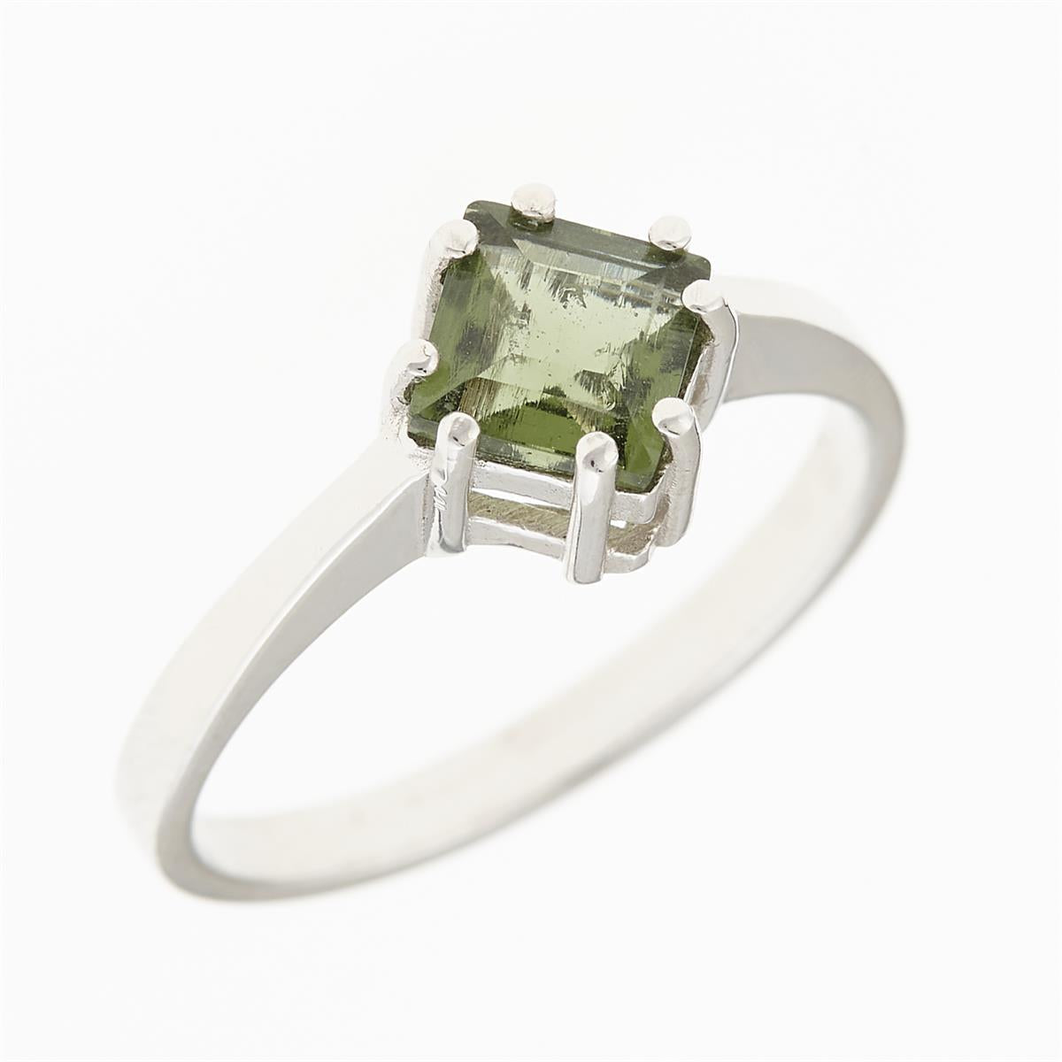 Silver ring with moldavite 361