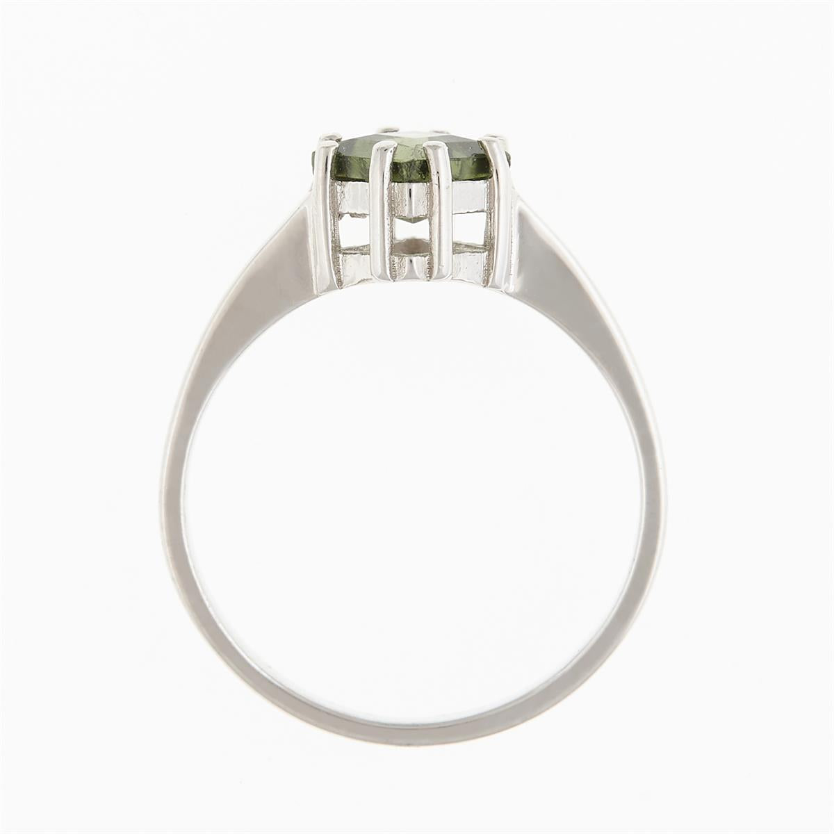 Silver ring with moldavite 361