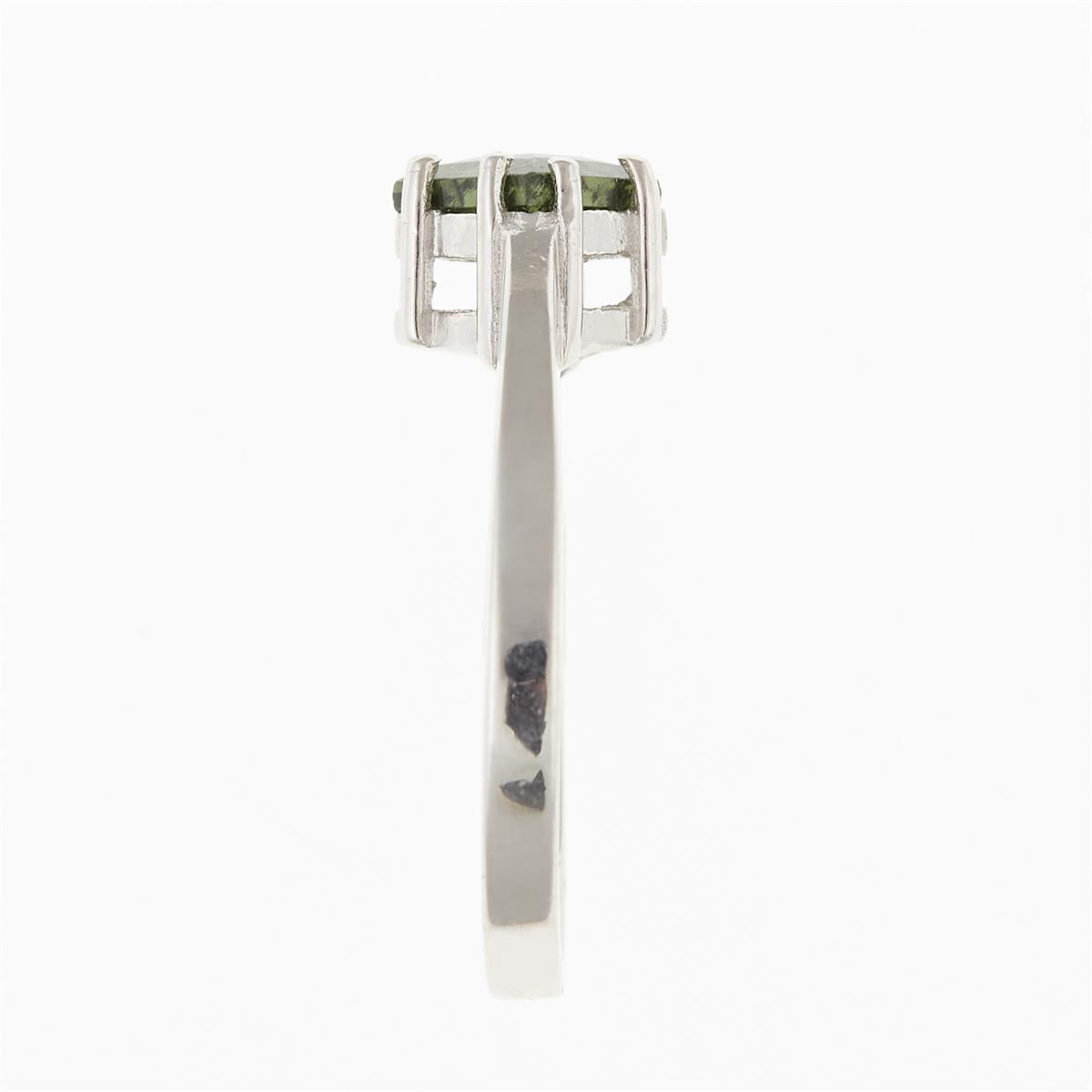 Silver ring with moldavite 361