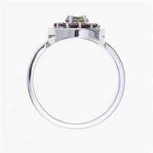 Anello in argento con moldavite e granati 369G