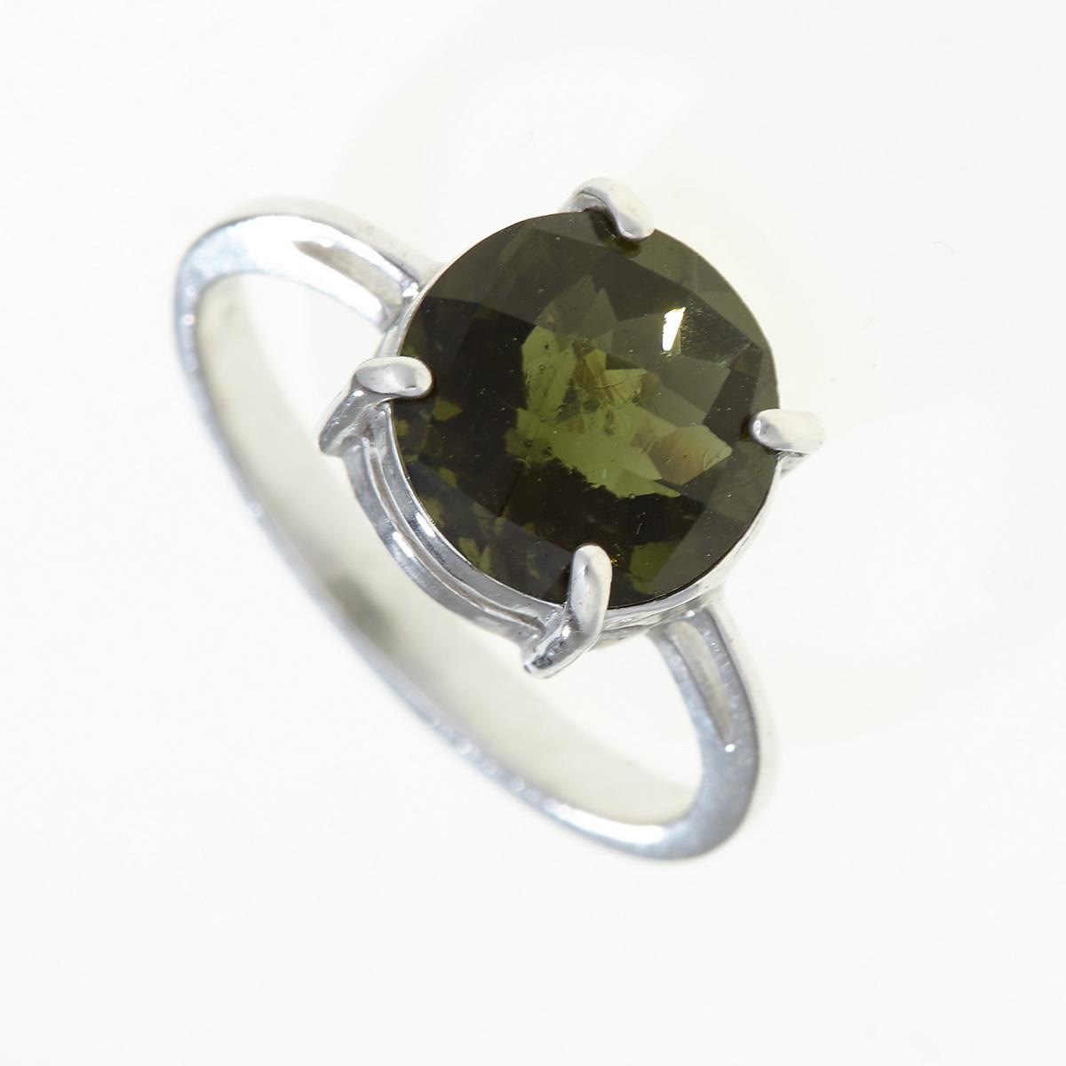 Silver ring with moldavite 376