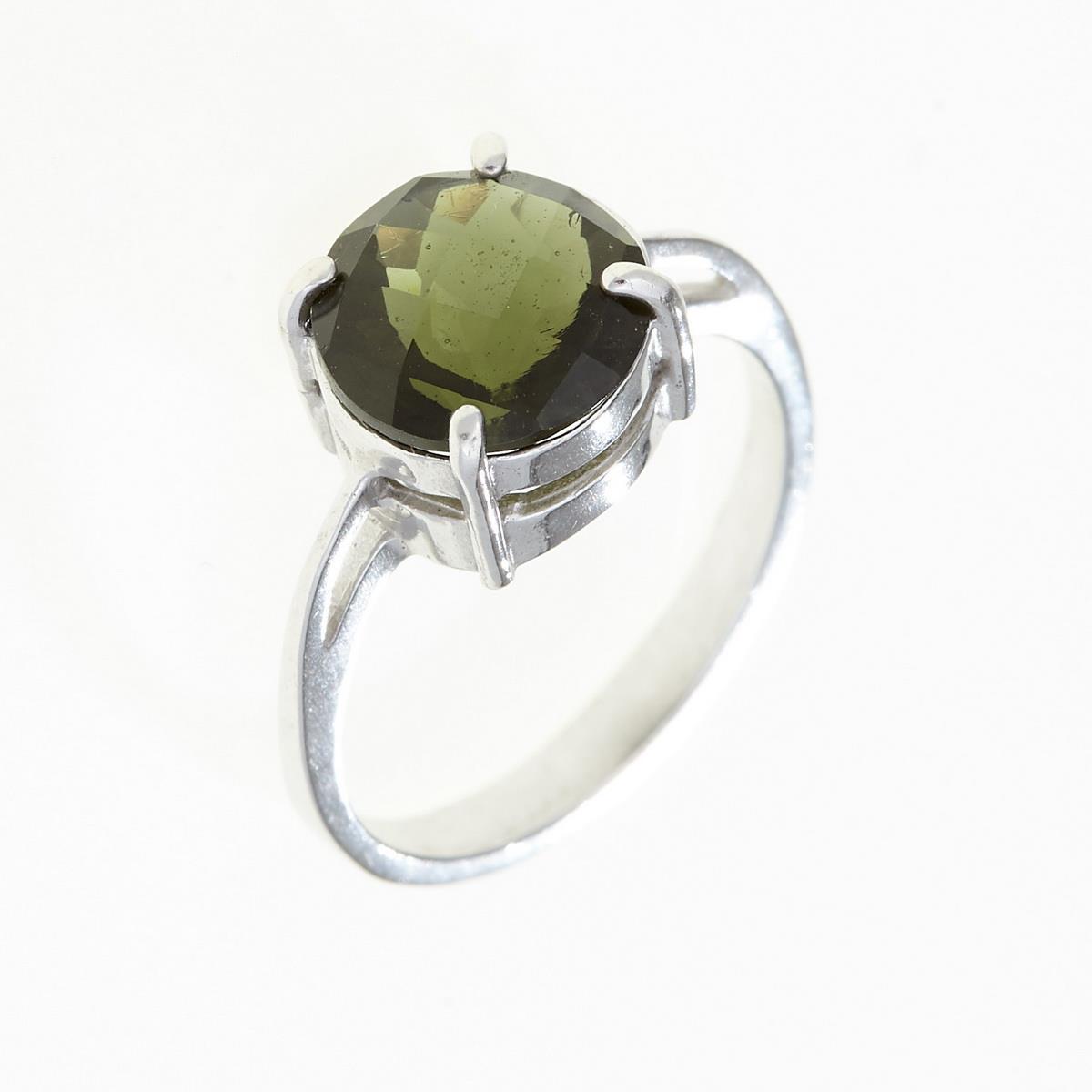 Silver ring with moldavite 376