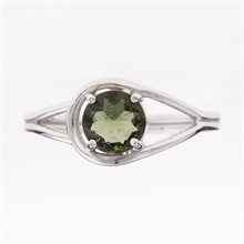 Silver ring with moldavite 405