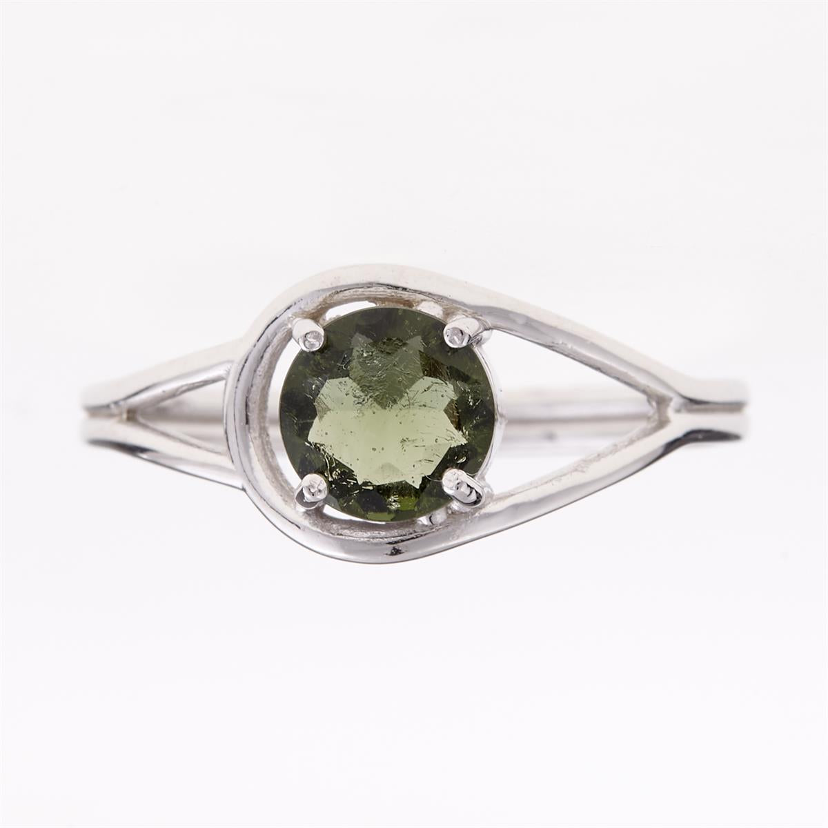 Silver ring with moldavite 405