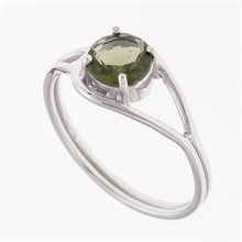 Silver ring with moldavite 405