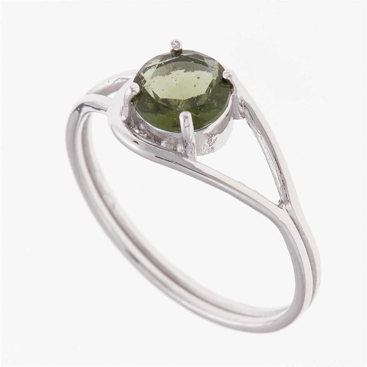 Silver ring with moldavite 405