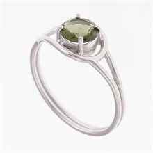 Silver ring with moldavite 405