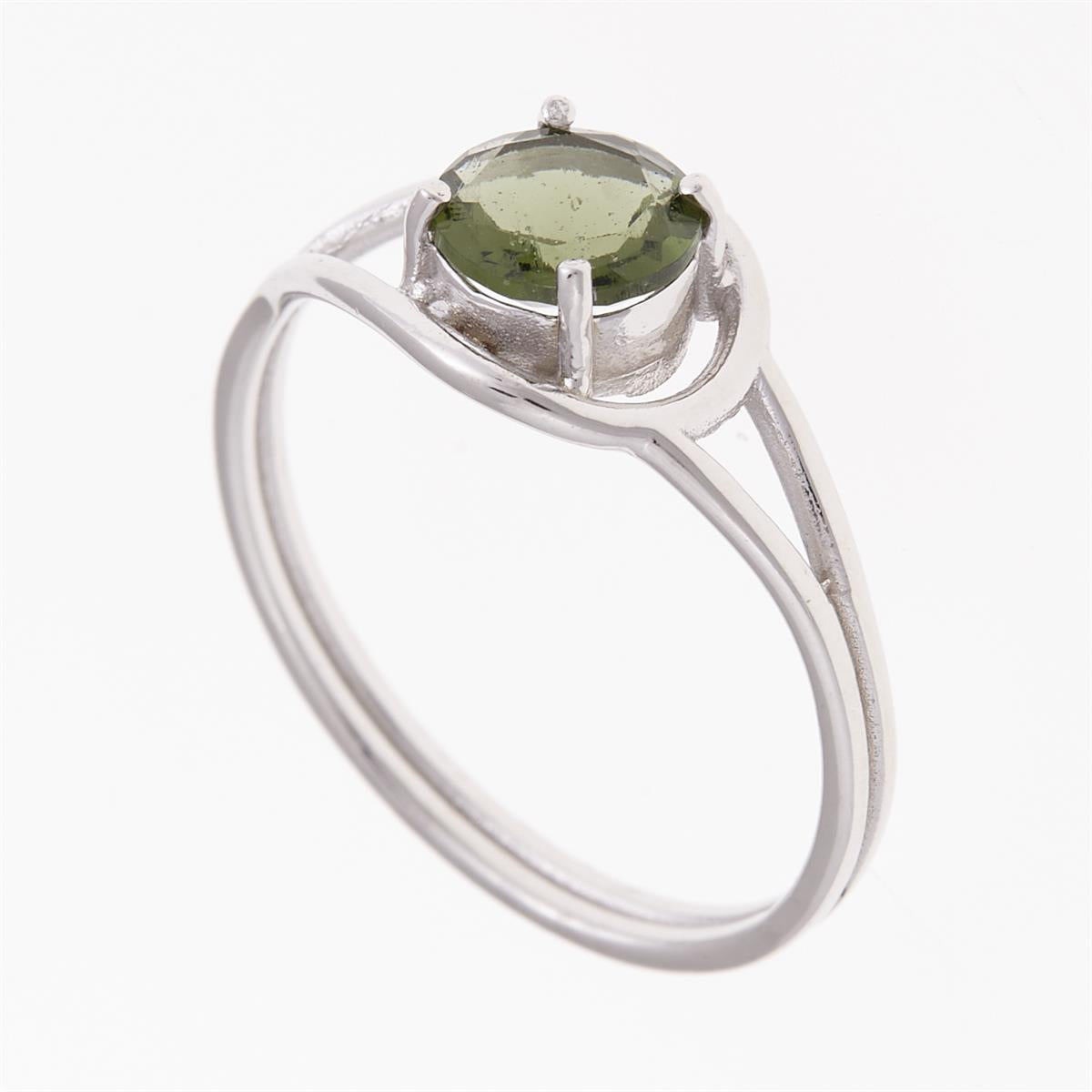 Silver ring with moldavite 405