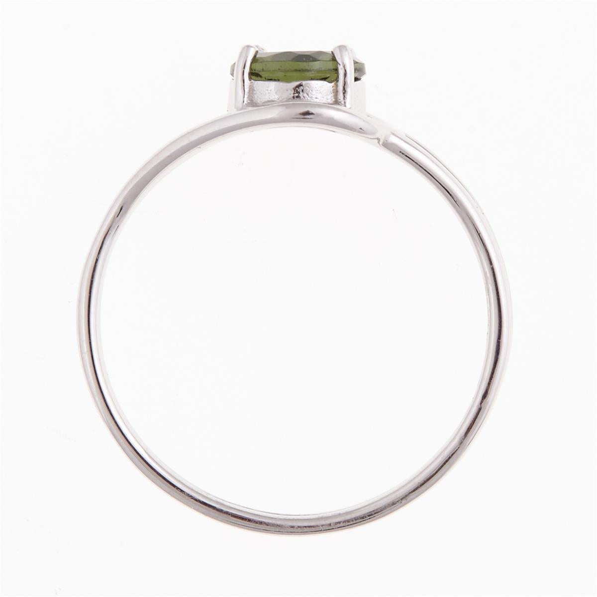 Silver ring with moldavite 405