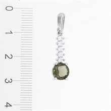 Silver pendant with moldavite and cubic zirconia 434
