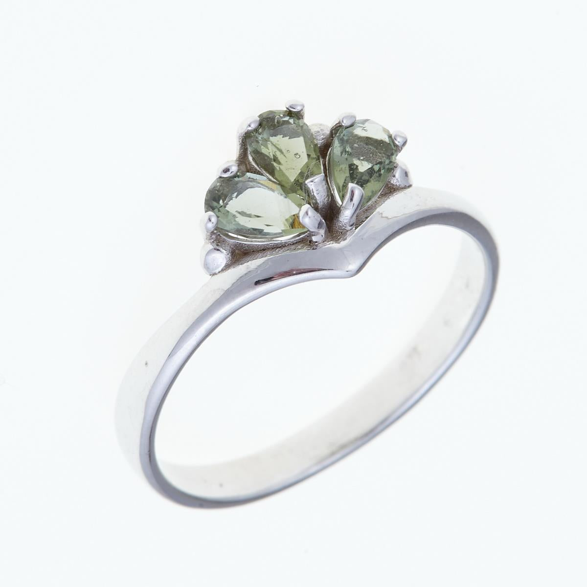 Silver ring with moldavites 513