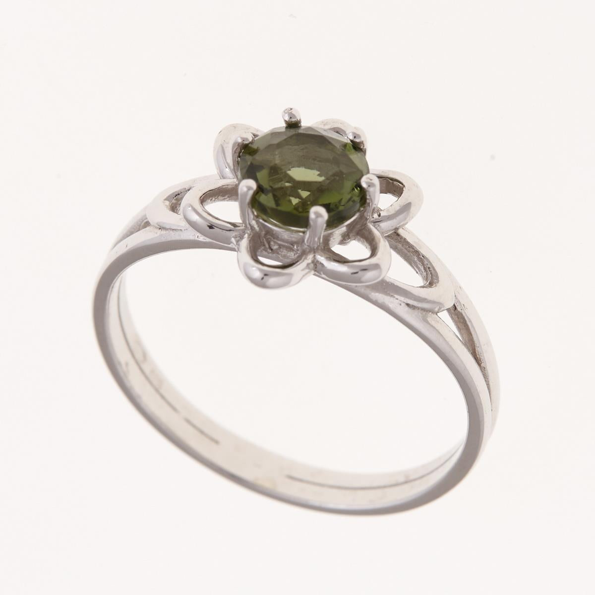 Silver ring with moldavite 584
