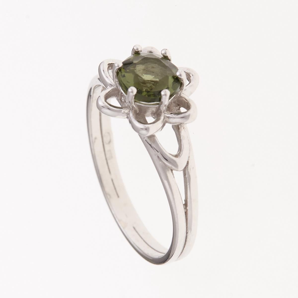 Silver ring with moldavite 584