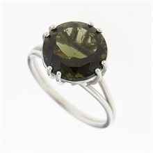 Silver ring with moldavite P586