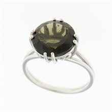 Silver ring with moldavite P586