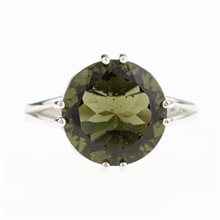 Silver ring with moldavite P586