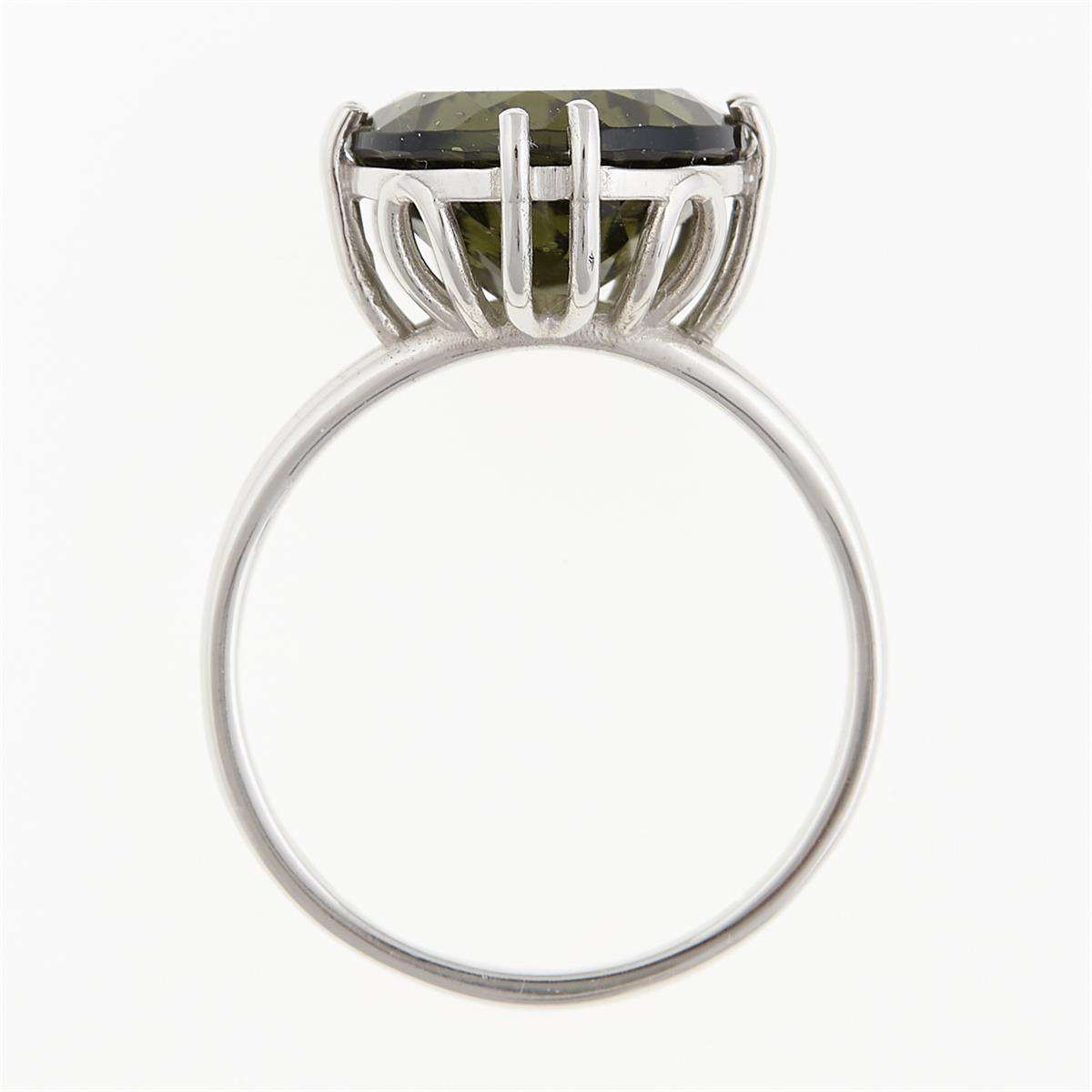 Silver ring with moldavite P586