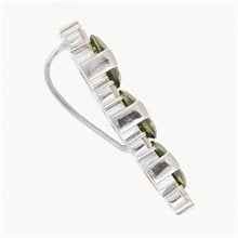 Silver pendant with moldavite and cubic zirconia 594Z
