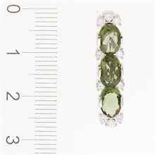 Silver pendant with moldavite and cubic zirconia 594Z