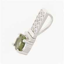 Ciondolo in argento con moldavite e zirconi 598Z