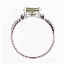 Anello in argento con moldavite e zirconi 611Z