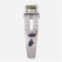 Anello in argento con moldavite e zirconi 611Z