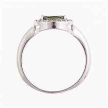 Anello in argento con moldavite e zirconi 615Z