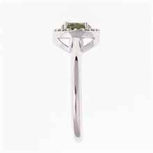 Anello in argento con moldavite e zirconi 615Z