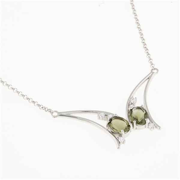 Collana in argento con moldaviti e zirconi 620Z