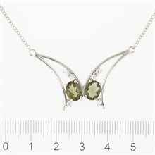 Collana in argento con moldaviti e zirconi 620Z