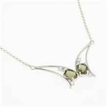 Collana in argento con moldaviti e zirconi 620Z