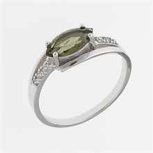 Silver ring with moldavite and zirconia 624Z