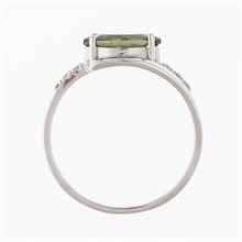Silver ring with moldavite and zirconia 624Z