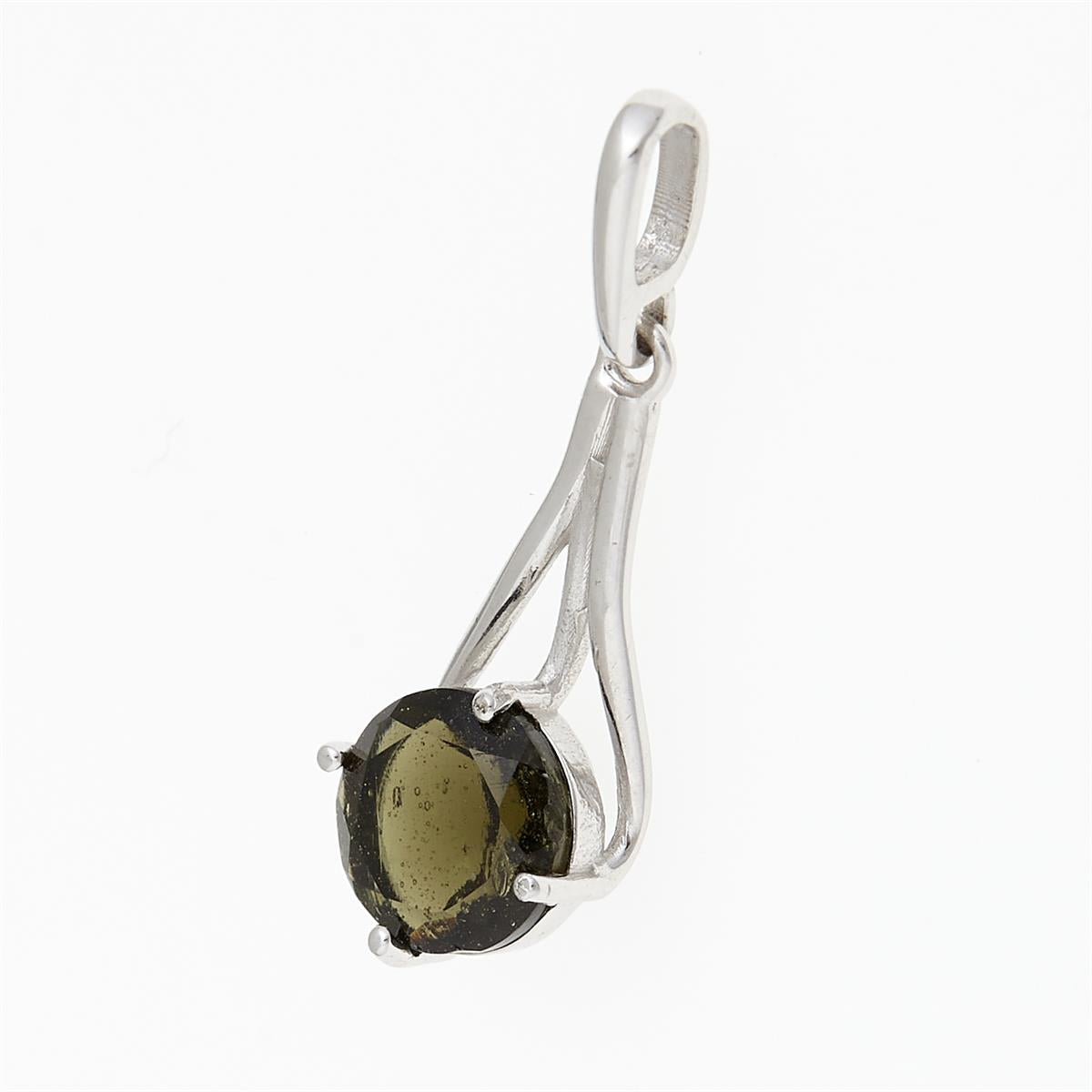 Silver pendant with moldavite 629