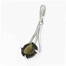Silver pendant with moldavite 629