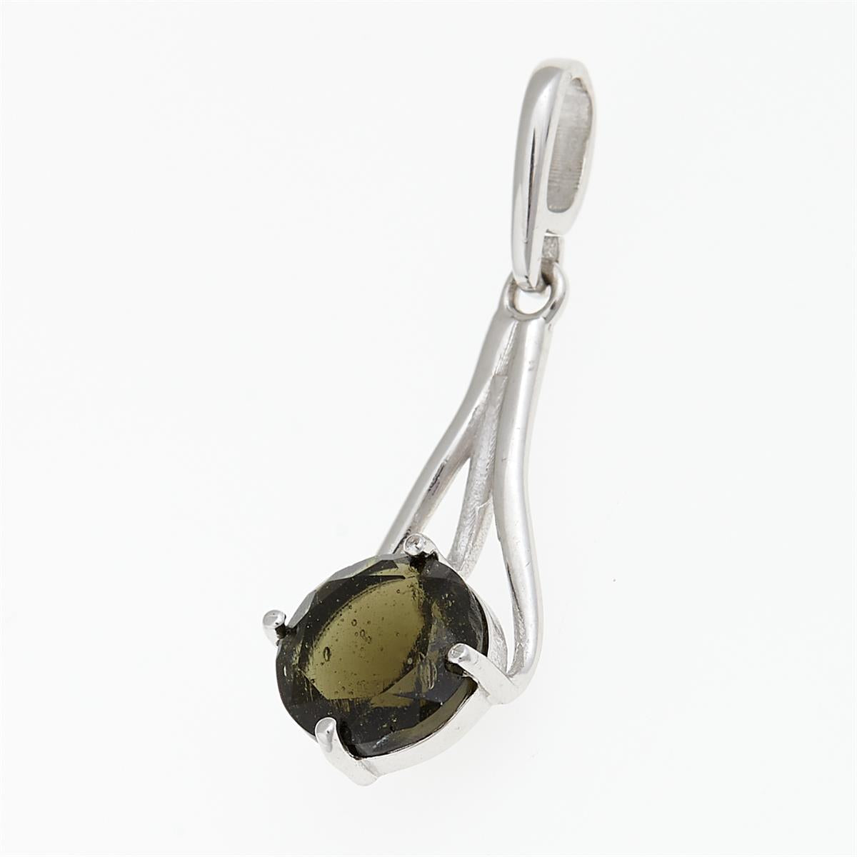 Silver pendant with moldavite 629