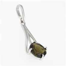 Silver pendant with moldavite 629