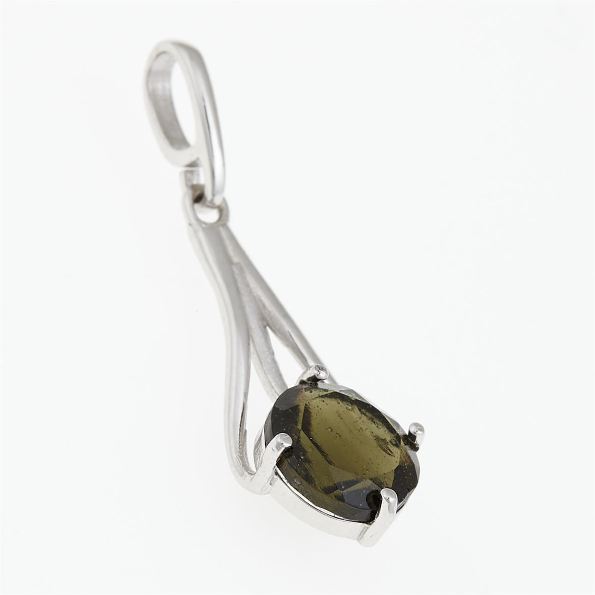 Silver pendant with moldavite 629