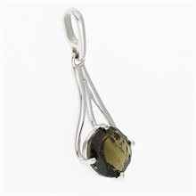 Silver pendant with moldavite 629