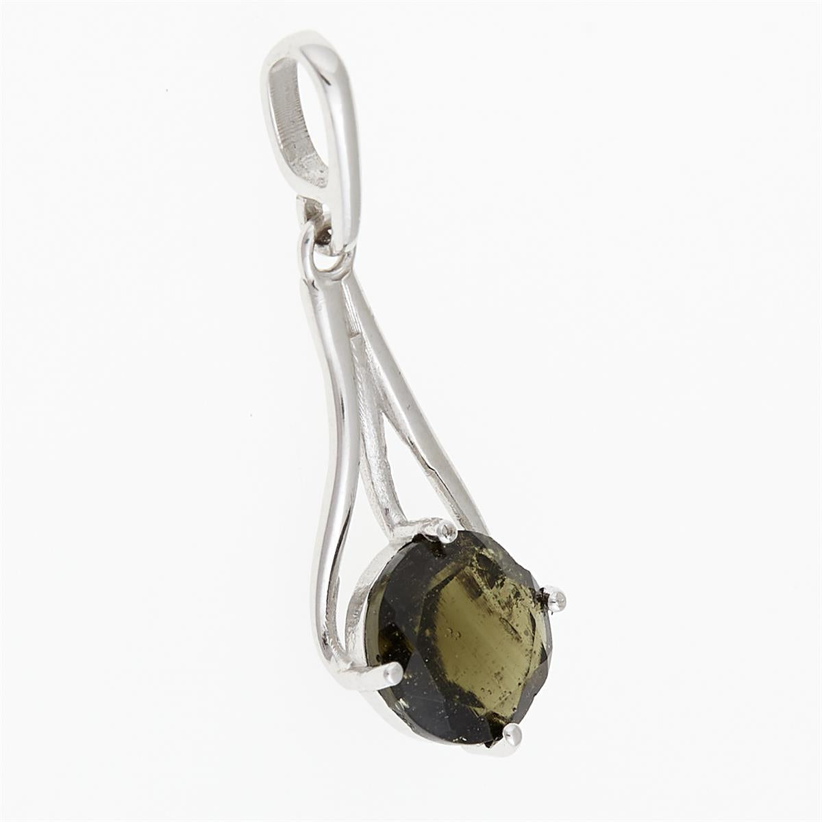 Silver pendant with moldavite 629