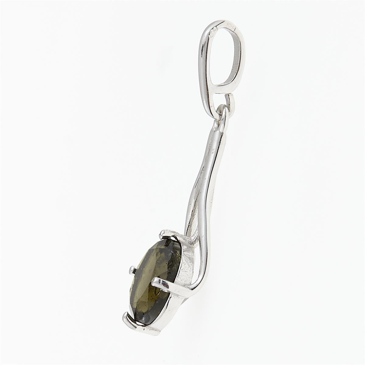 Silver pendant with moldavite 629